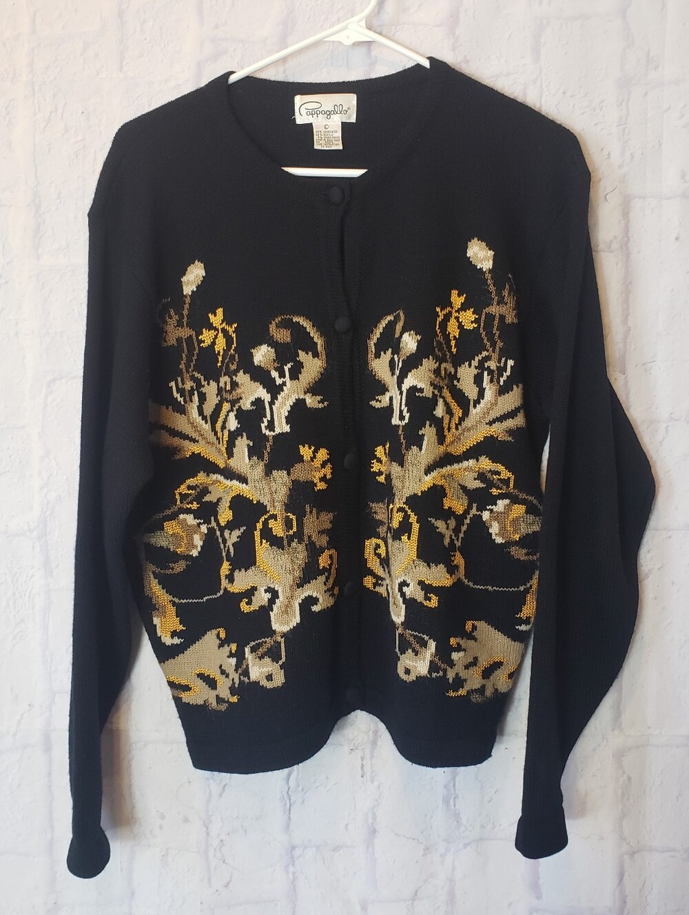 Vintage PAPPAGALLO Wool-Blend Button Down Cardigan Sweater Large